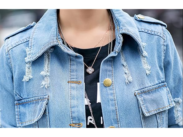 Tanming Women (L) Casual Lapel Slim Windbreaker