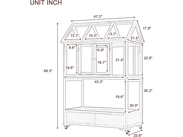 Merax Wood Portable Cold Frame Mini Greenhouse
