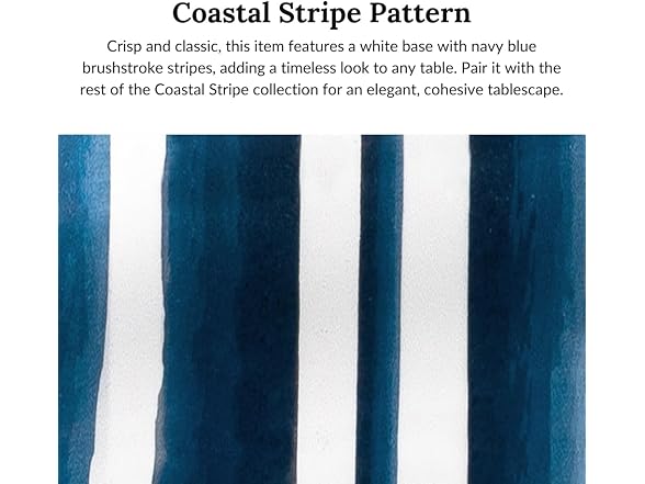 Prepara Coastal Stripe 3-Section Tray, Blue/White