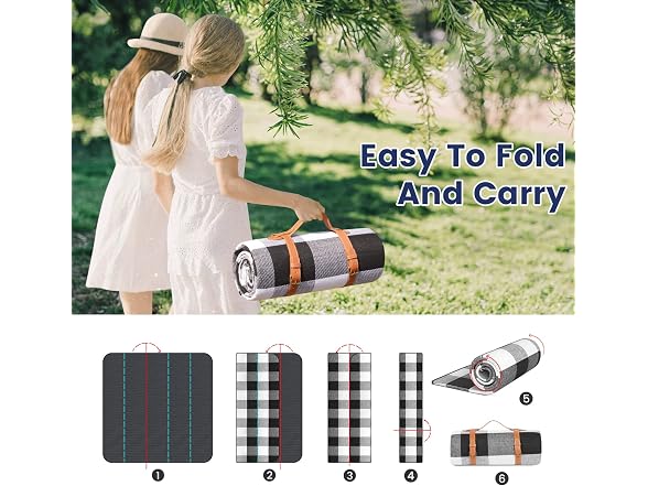 sapsisel 80”x 80” Picnic Blanket Extra Large, 8