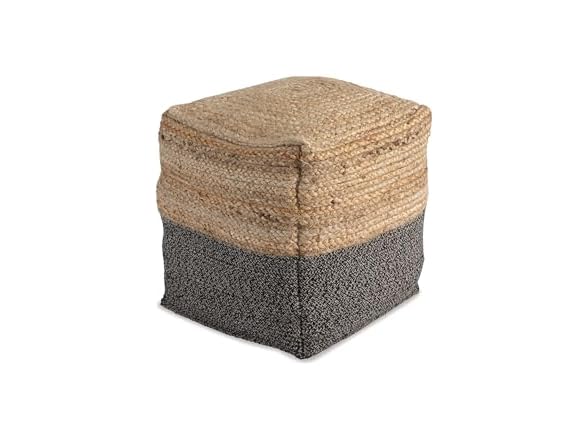 Ashley Sweed Valley Jute Pouf Natural