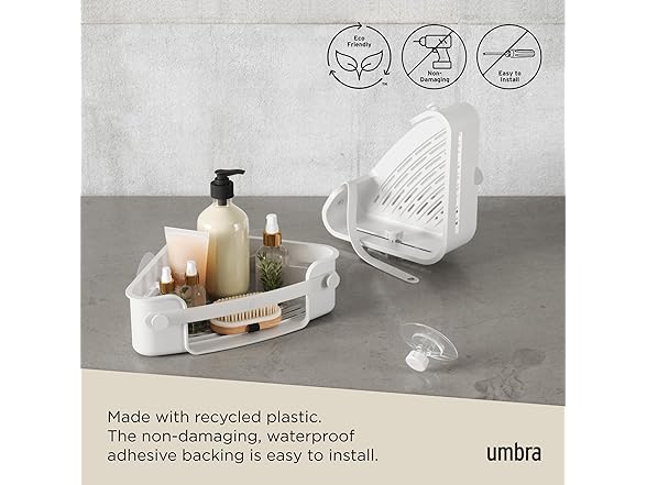 Umbra Flex Adhesive Corner Bin, White