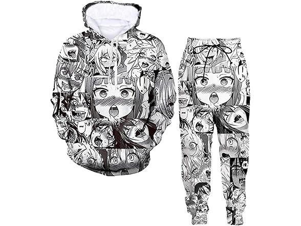 Anime Hoodie Sweatpants Two Piece Suit