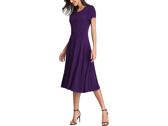 Urban CoCo Women (L) Short Sleeve High Waist Dress