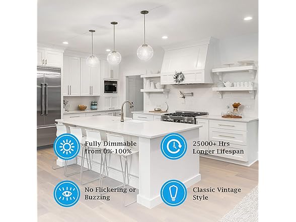 TOBUSA Dimmable Edison Light Bulbs 100W 5000K 4P