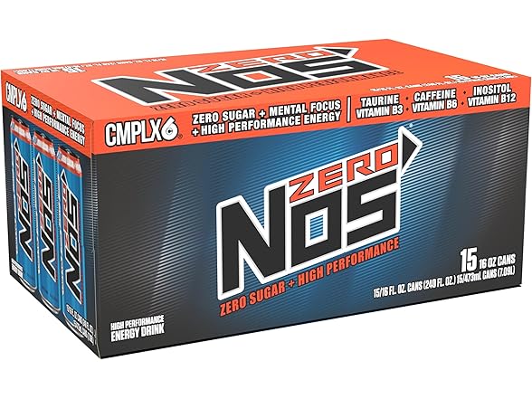 15PK NOS Zero Sugar: High Performance Energy Drink