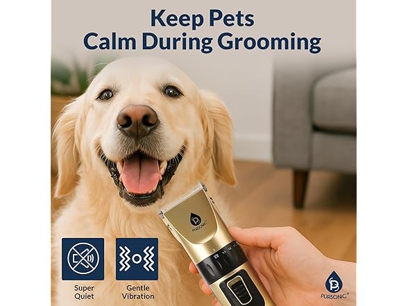 Pursonic Rechargeable Dog Clippers for Grooming