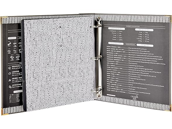 C.R. Gibson Gray Leatherette Lined Recipe Notebook, 11'' x 12''