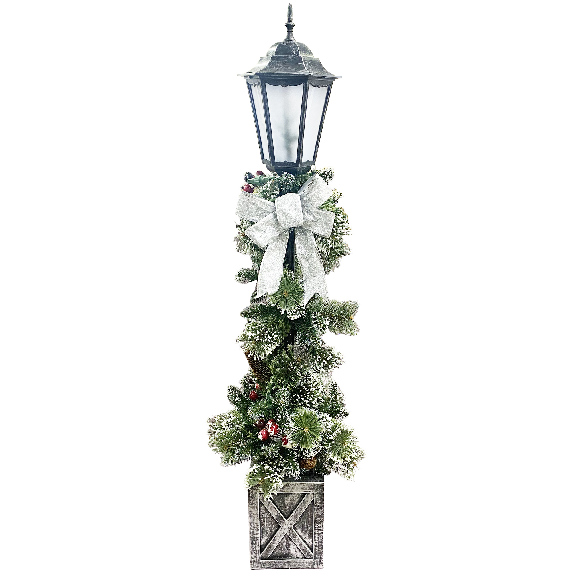 Santa's Workshop, 4' NEEDLE PINE LAMP POST, 50 UL - Gallery 2