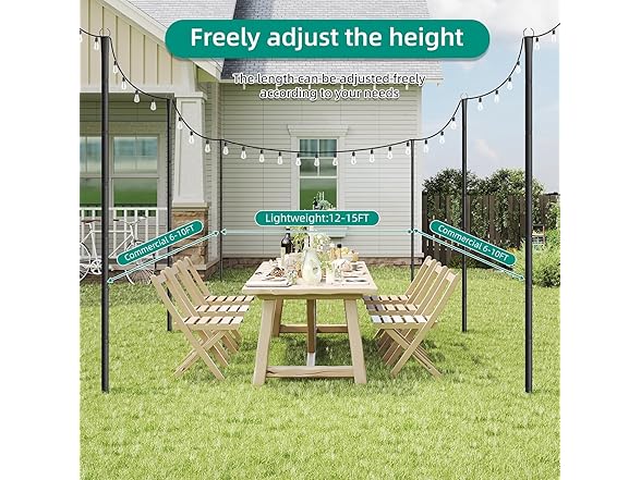 Xbrigh String Light Poles