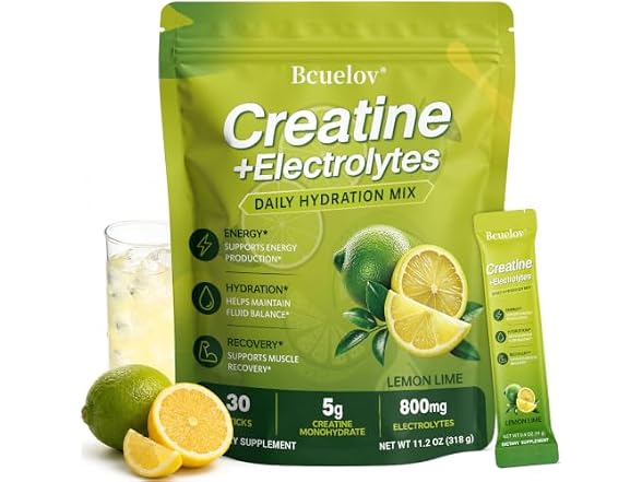 Bcuelov Creatine + Electrolytes Powder