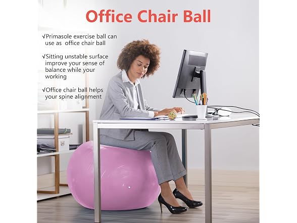 Primasole 65cm Anti-Burst Yoga Ball (Pink)