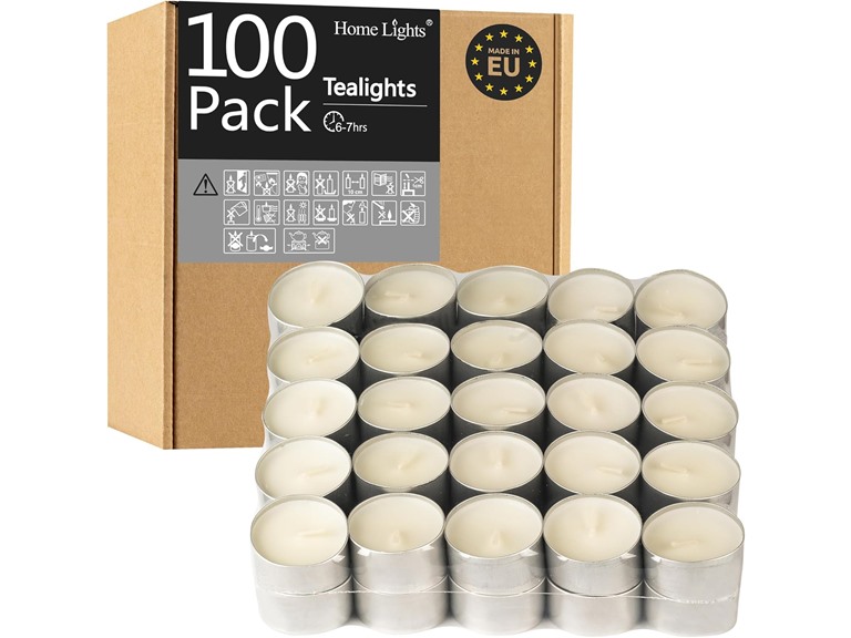 HomeLights Unscented Tealight Candles