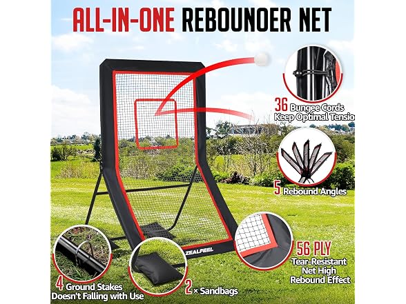 ZEALFEEL Lacrosse Rebounder 4x6FT