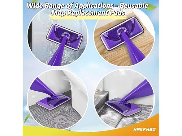 Hakfhsd 8 Pack Reusable Microfiber Mop Refill