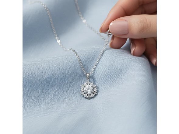 Moissanite Diamond Snowflake Necklace