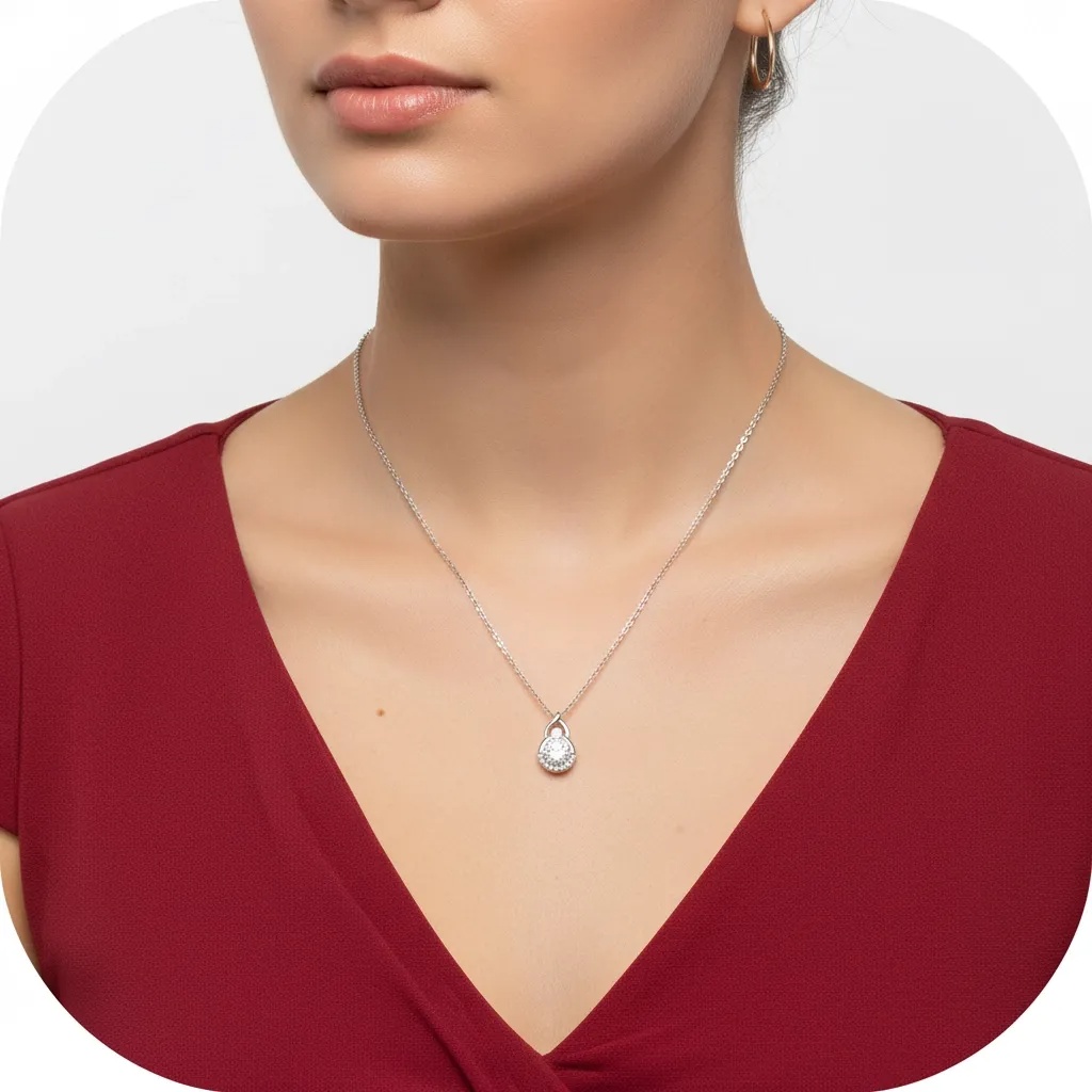 Moissanite Diamond Infinity Necklace - Gallery 7