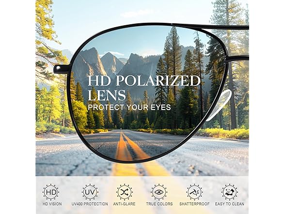 gesruny Polarized Aviator Sunglasses Unisex