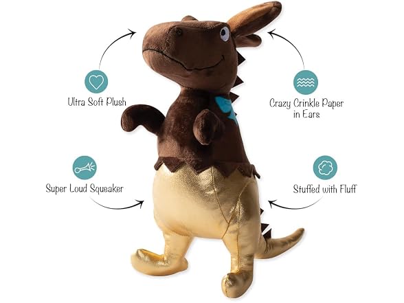 Fringe Studio Plush Dog Toy, Choc-A-Saurus Rex