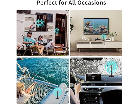 EXOVOW Indoor TV Antenna with 2 Signal Boosters