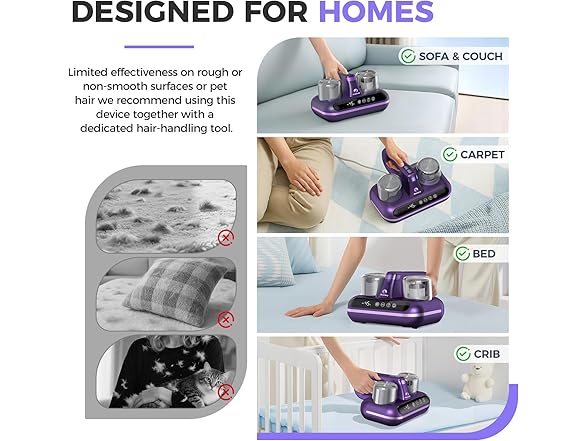 Amzany Bed Vacuum Cleaner Purple