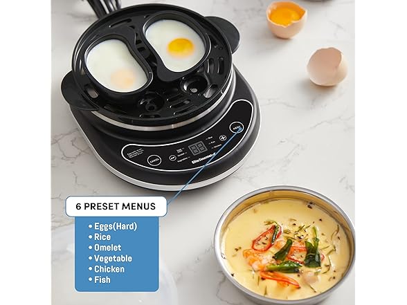 Elite Gourmet Digital Egg Cooker & Steamer