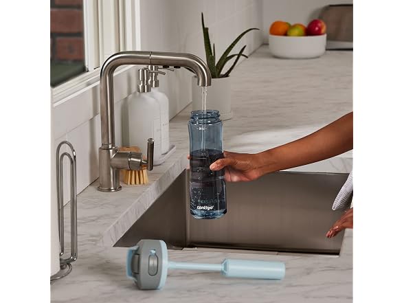Contigo Wells Plastic Filter Water Bottle 24 Oz, Dark Ice