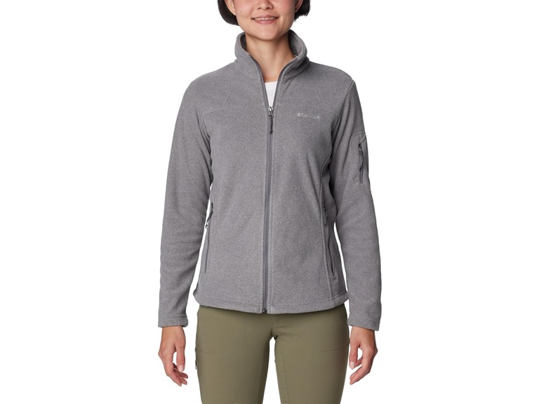 Columbia Womens Fast Trek II Full Zip Fleece Jacket, City Grey Heather/City Grey, X-Large