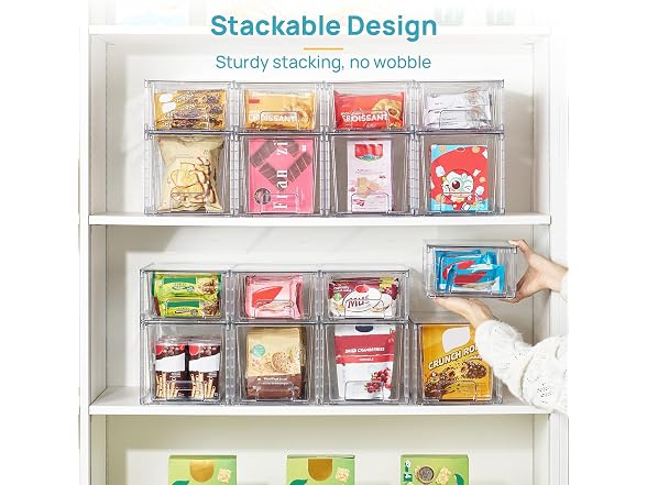 Vtopmart Stackable Storage Drawers, 4 Pack