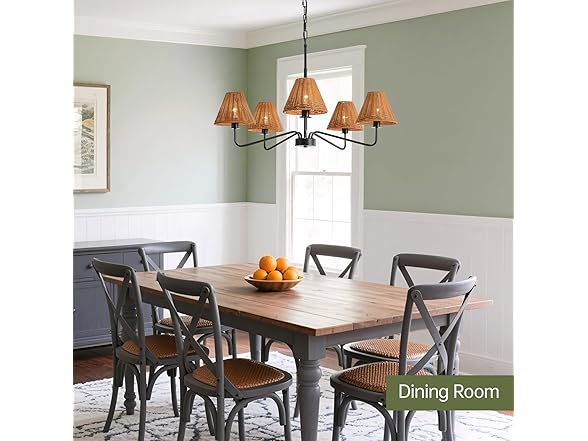 InterMaka 5-Light Rattan Chandelier