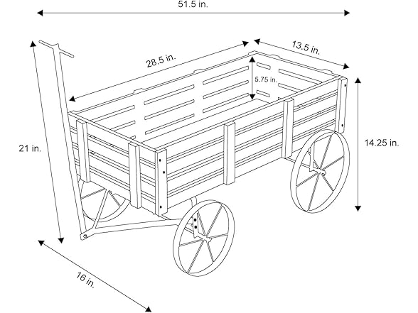 Shine Company 4944 Decorative Buckboard Wagon