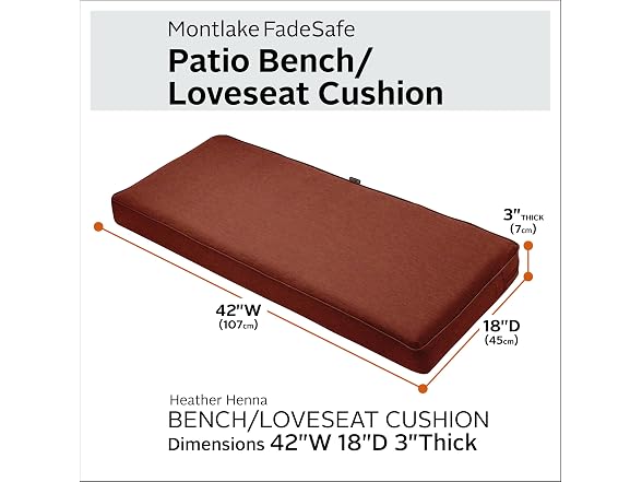 Classic Accessories FadeSafe Outdoor Bench Cushion