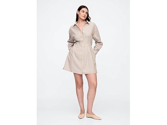 GAP Women Flare Mini Shirtdress Neutral
