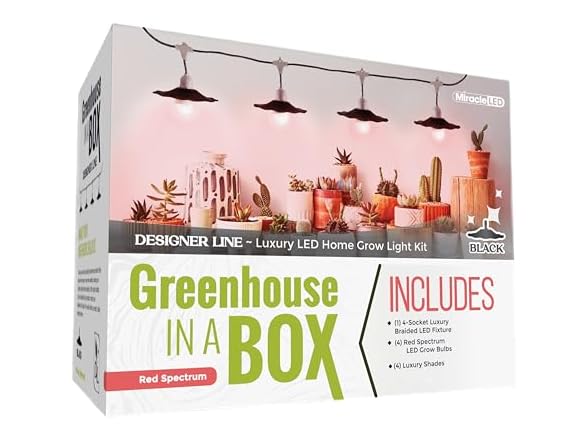 Grow Light 4-Socket Black Red 6.5KK