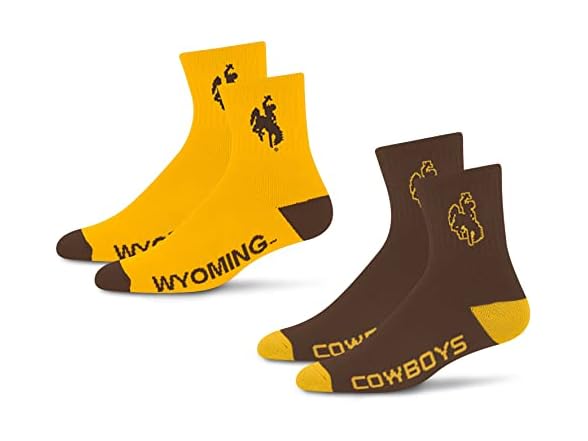 WY Cowboys Quarter Sock 2pk Lg
