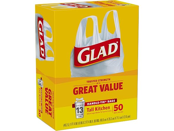 Glad Tall Kitchen Trash Bags 13Gal
