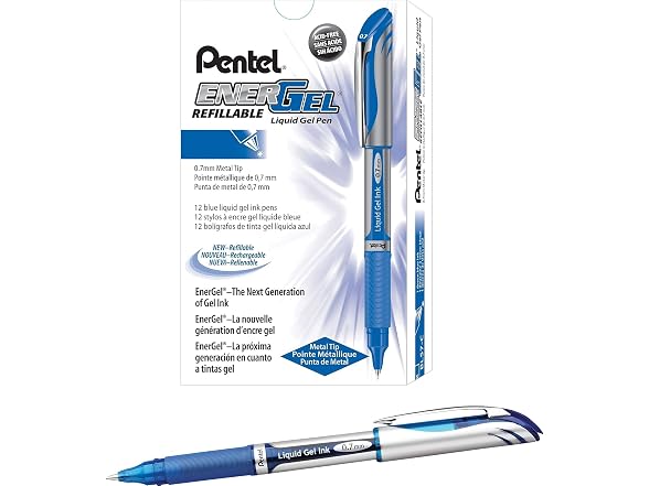 Pentel Liquid Gel Pen, Refillable,