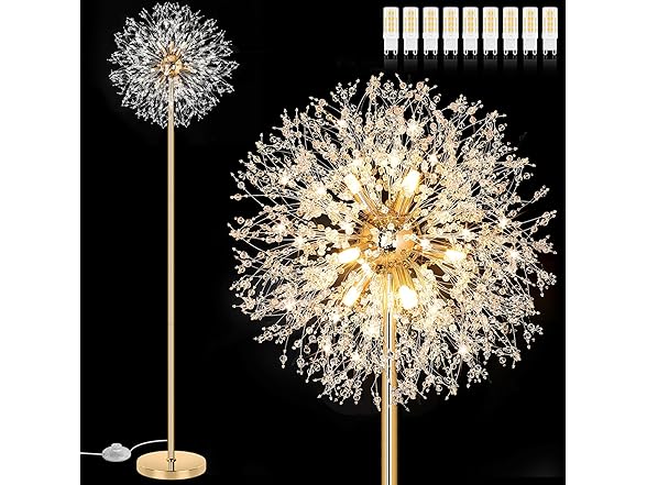 BesLowe 69'' Crystal Floor Lamp