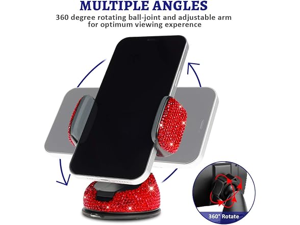 eing Car Phone Mount Bling Crystal Cell
