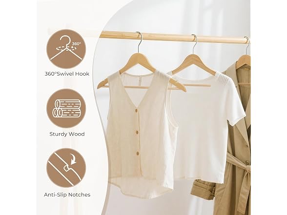 Liyarya 30 Pcs Wooden Hangers