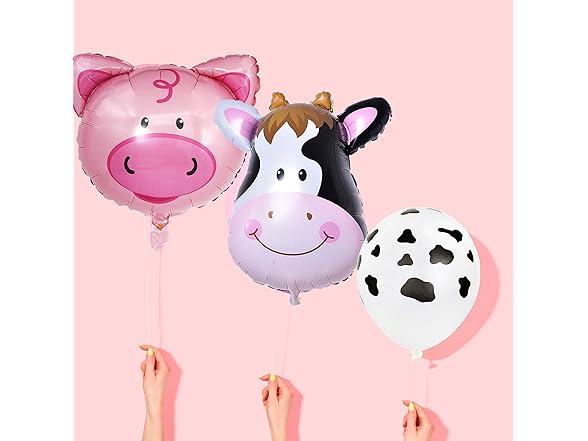 InBy 18pcs Farm Animal Balloons