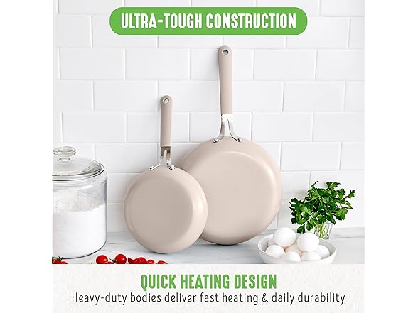 GreenLife 8” & 10” 2 Piece Nonstick Ceramic Frying Pan Set