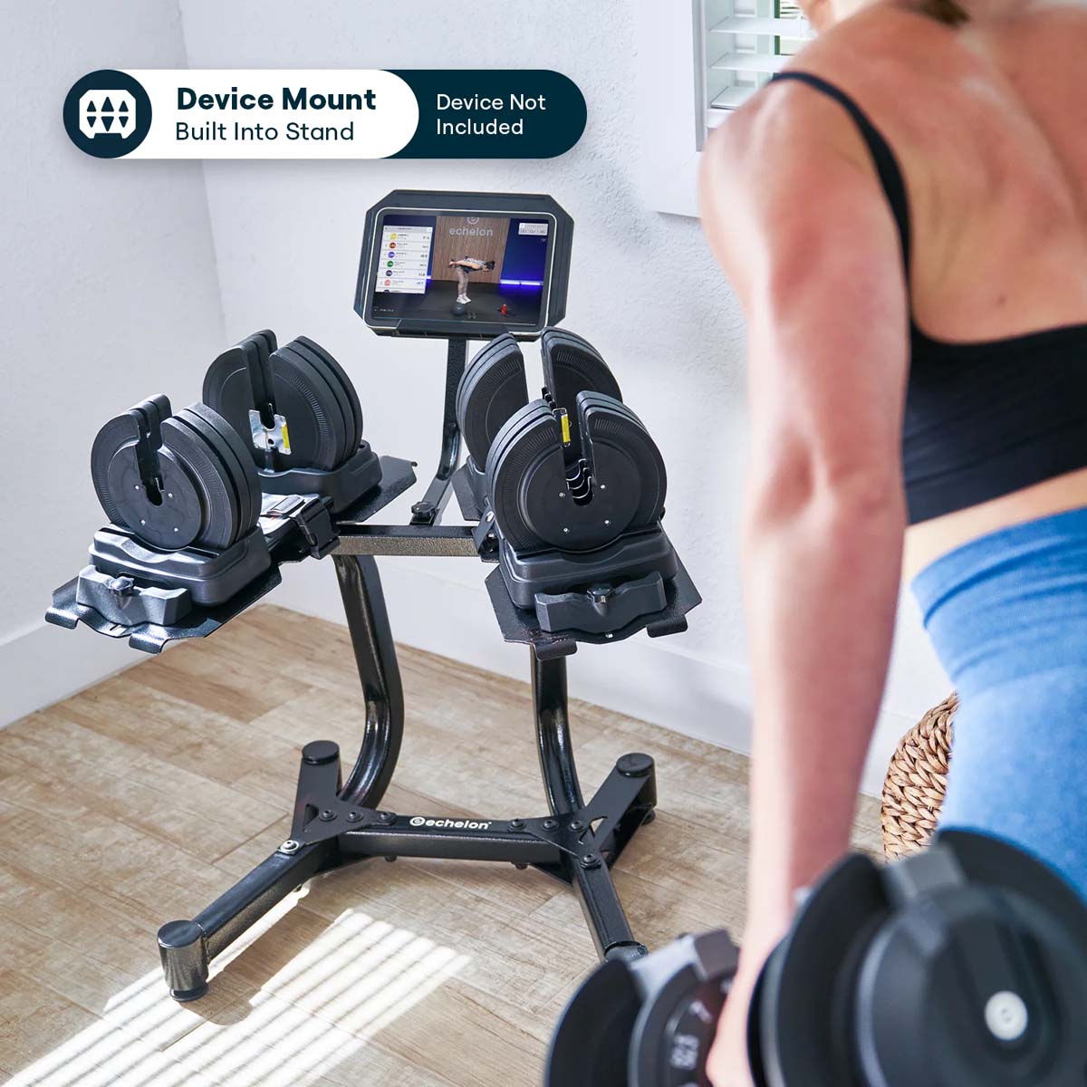 Echelon Strength Adjustable Dumbbells with Stand - Gallery 22