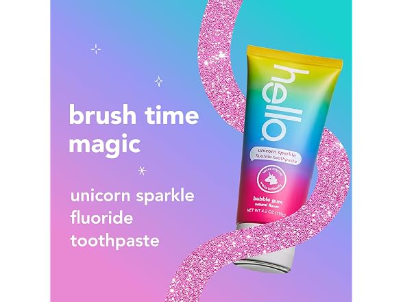 Hello Unicorn Sparkle Kids Toothpaste Fluoride