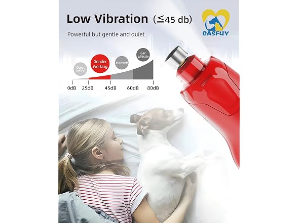 Casfuy Red Quiet 6-Speed Dog Nail Grinder