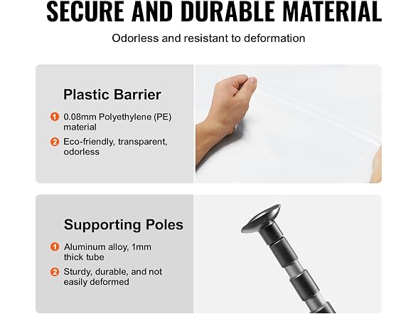 Dust Barrier Poles, Carry Bag, 10 Ft Poles with