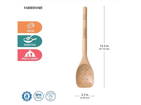 Farberware Beechwood Slotted Spoon - Durable