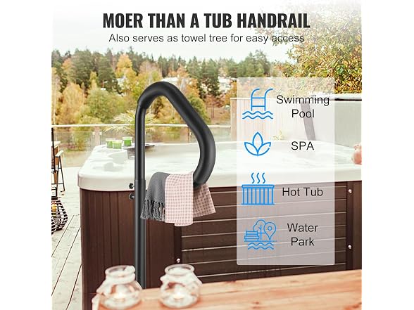 Hot Tub Handrail, 360 Rotatable Spa Side