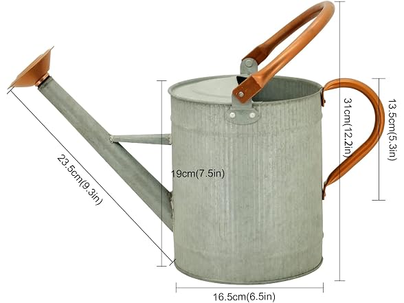 HORTICAN 1 Gallon Metal Watering Can