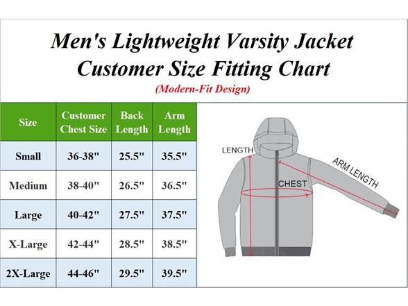 Mens Lightweight Varsity Jackets (S-2XL)